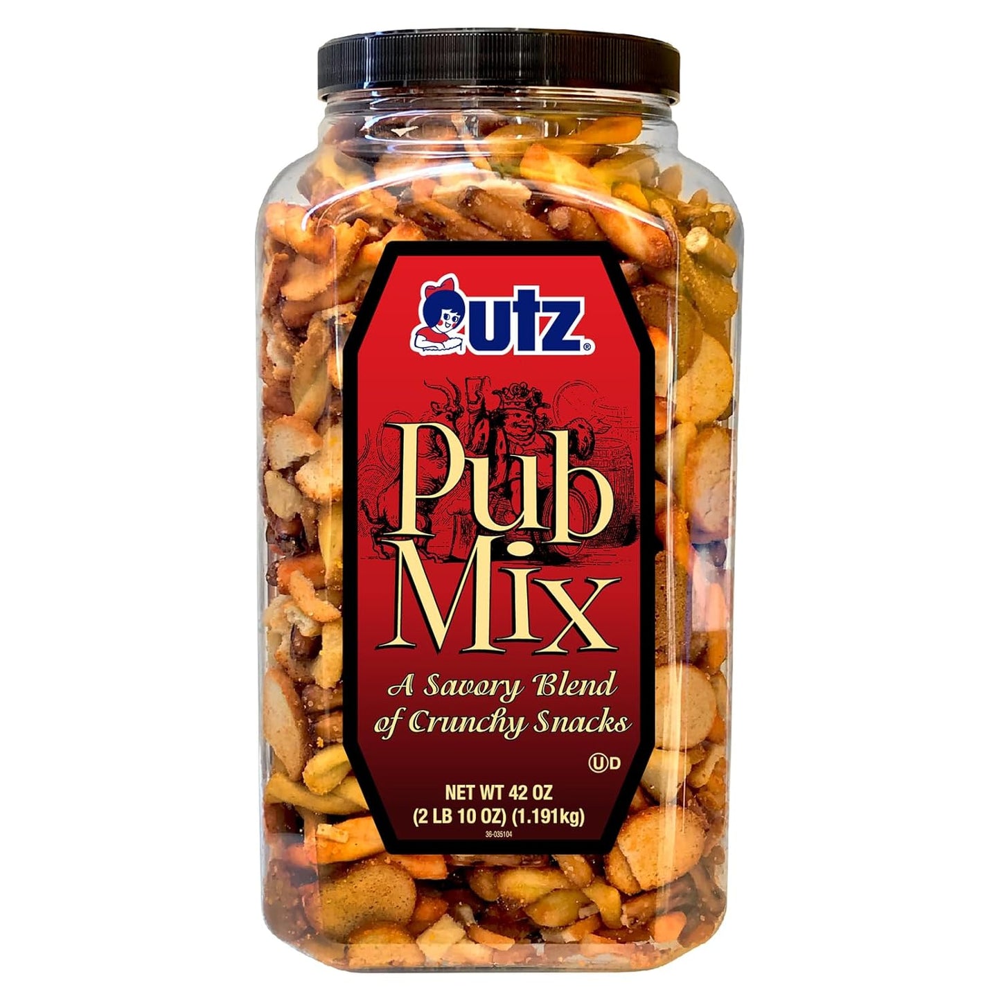 Utz Pub Mix, 42 Oz. Barrel, Savory Snack Mix