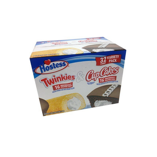 Hostess Twinkies & Cupcakes (16 Twinkies & 16 Cupcakes), Individually Wrapped, 32 Total